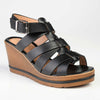 Alessio Ladies Strappy Wedge - Black-Alessio-Buy shoes online