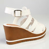 Alessio Ladies Strappy Wedge - White-Alessio-Buy shoes online