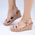 Alessio Lea Strap Wedge Sandals - Beige-Alessio-Buy shoes online