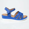 Alessio Lea Strap Wedge Sandals - Denim-Alessio-Buy shoes online