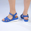 Alessio Lea Strap Wedge Sandals - Denim-Alessio-Buy shoes online