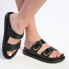 Alessio Push-In Fashion Comfort Slides - Black-Alessio-Buy shoes online