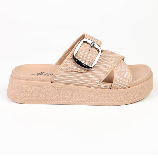 Alessio Push In Platform Sandals - Nude