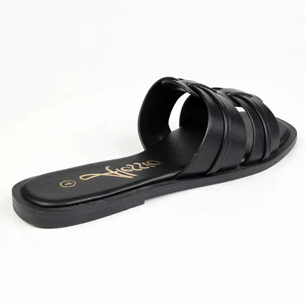 Alessio Push In Sandal - Black