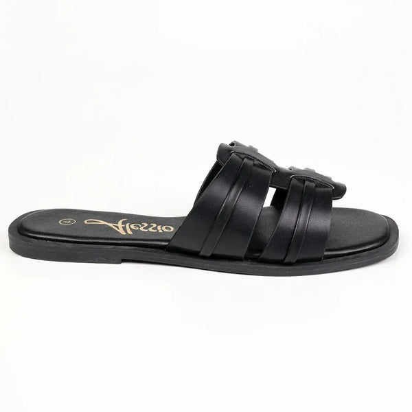 Alessio Push In Sandal - Black