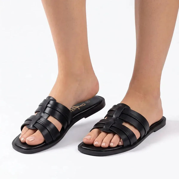 Alessio Push In Sandal - Black