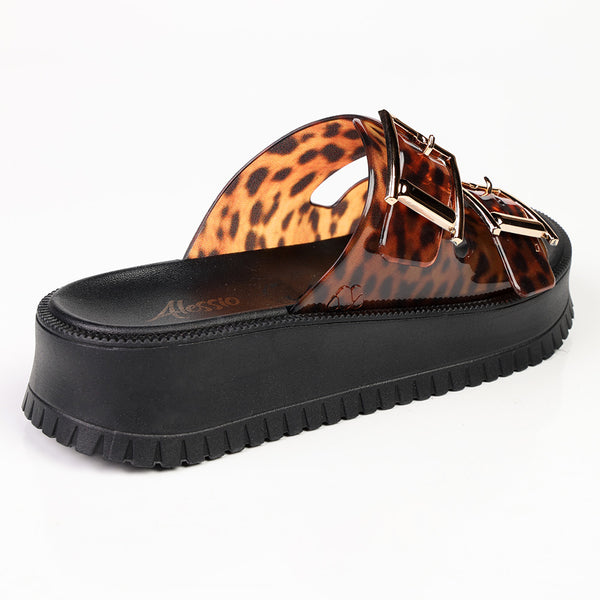 Alessio Push In Vinyl Sandals - Tortoise Shell