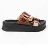 Alessio Push In Vinyl Sandals - Tortoise Shell