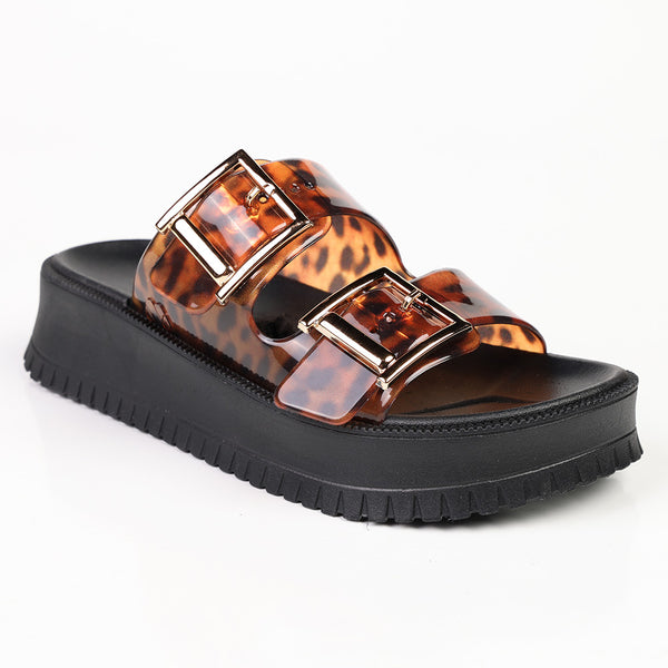 Alessio Push In Vinyl Sandals - Tortoise Shell