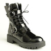 Alessio Rosanne Double buckle Boot - Black-Alessio-Buy shoes online