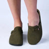 Alessio Slip On Buckle Mule - Olive