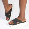 Alessio Tari Cross Strap Comfort Sandal - Black