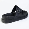 Alessio Thong Fashion Sandal - Black Mono