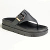 Alessio Thong Fashion Sandal - Black Mono