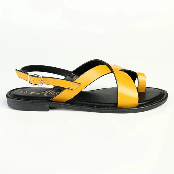 Alessio Toe Post Flast Sandal - Yellow