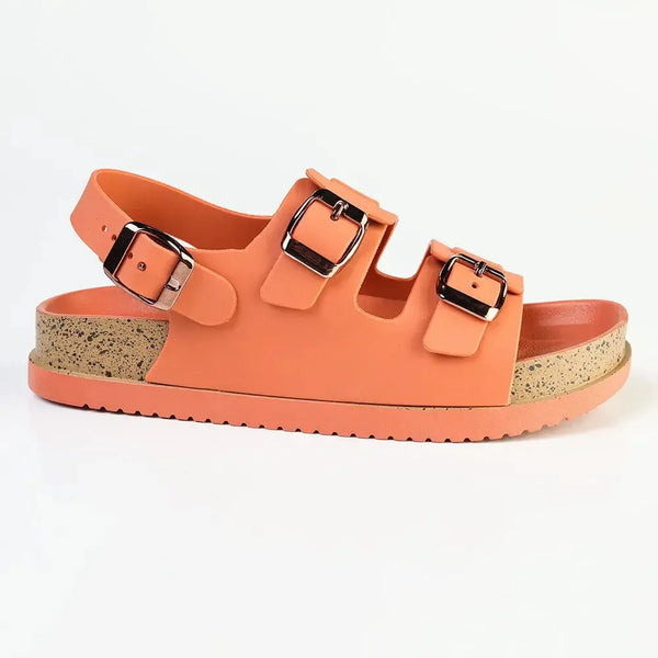 Alessio Two Buckle Sling Jelly Burk Sandal - Orange