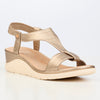 Butterfly Feet Camille 1 T-Bar Wedge Sandals - Champagne