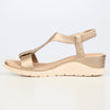 Butterfly Feet Camille 1 T-Bar Wedge Sandals - Champagne