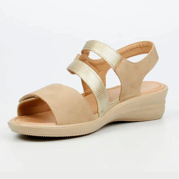 Butterfly Feet Chrissy 4 Wedge Sandal - Champagne