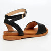 Butterfly Feet Ellie 1 Flat Ankle Tie Sandal - Black