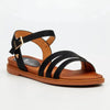 Butterfly Feet Ellie 11 Flat Strappy Sandal - Black