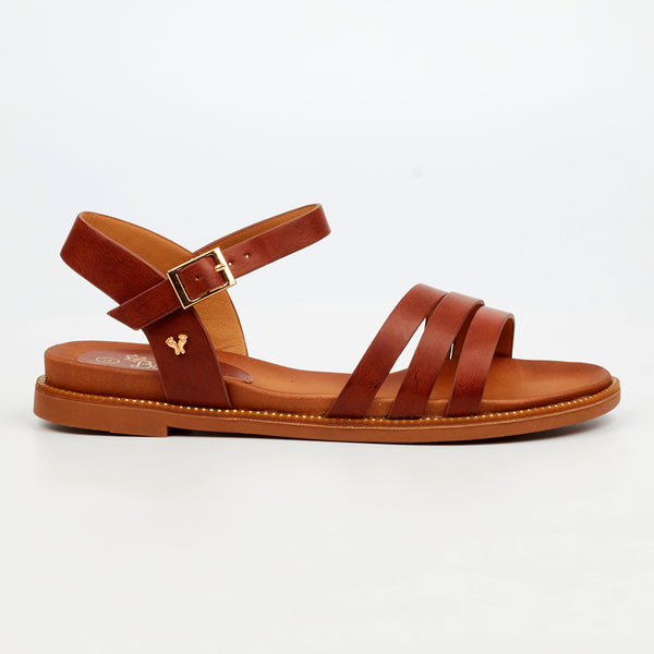 Butterfly Feet Ellie 11 Flat Strappy Sandal - Tan