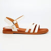 Butterfly Feet Ellie 11 Flat Strappy Sandal - White