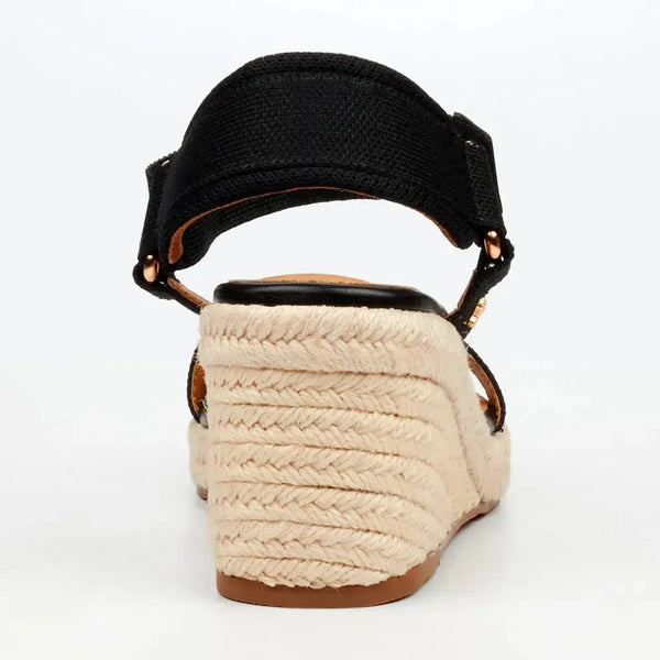 Butterfly Feet Escada 1 Espadrille Wedge Sandals - Black