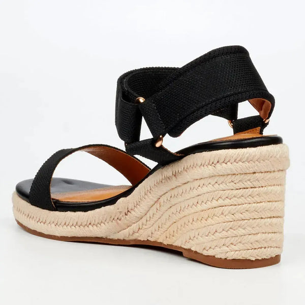 Butterfly Feet Escada 1 Espadrille Wedge Sandals - Black