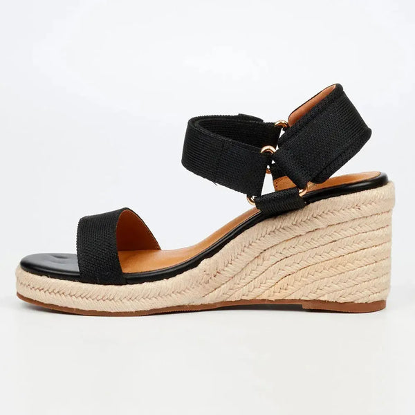 Butterfly Feet Escada 1 Espadrille Wedge Sandals - Black