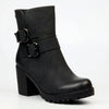 Butterfly Feet Ester 8 Twin Buckle Block Heel - Black