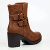 Butterfly Feet Ester 8 Twin Buckle Block Heel - Chocolate