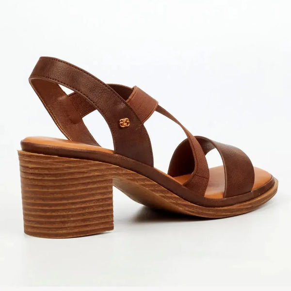 Butterfly Feet Imelda 1 Block Heel Sandals - Chocolate