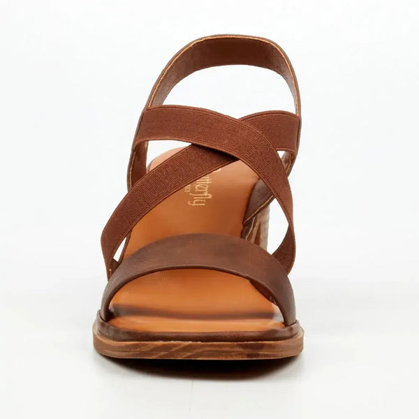 Butterfly Feet Imelda 1 Block Heel Sandals - Chocolate