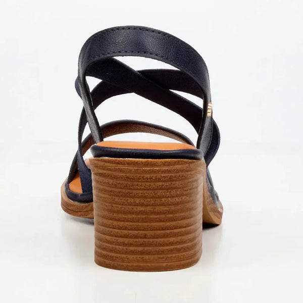 Butterfly Feet Imelda 1 Block Heel Sandals - Navy