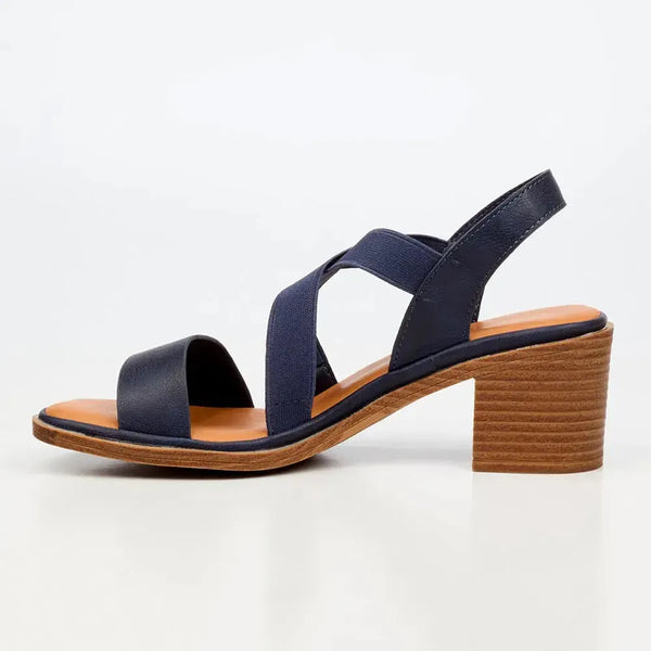 Butterfly Feet Imelda 1 Block Heel Sandals - Navy