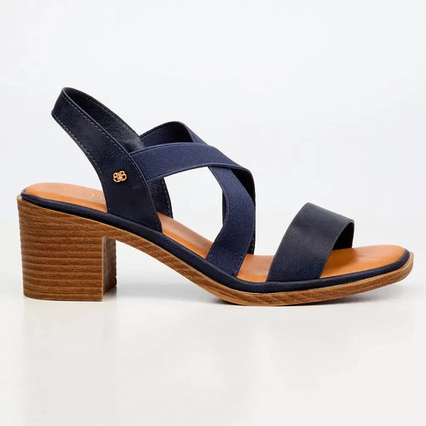 Butterfly Feet Imelda 1 Block Heel Sandals - Navy