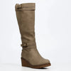 Butterfly Feet Ladies Conway 3 Wedge Long Boot - Taupe