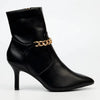 Butterfly Feet Ladies Lively 13 Ankle Boot With Chain - Black