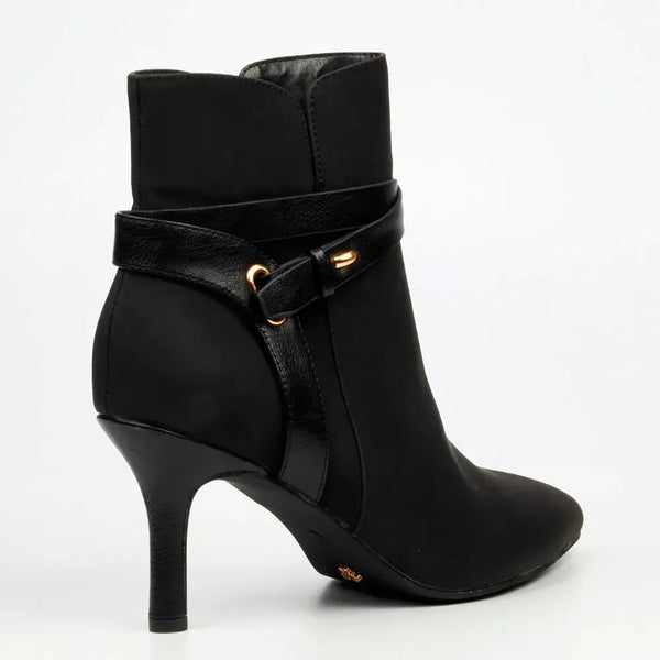 Butterfly Feet Ladies Lively 18 Ankle Boot With Strap - Black