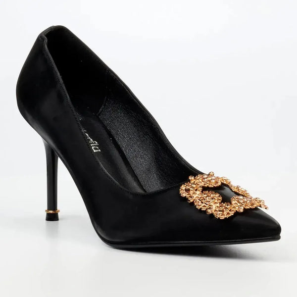 Butterfly Feet Lanelle 1 Stiletto Court With Trim - Black