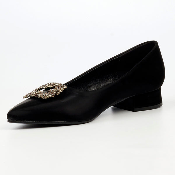 Butterfly Feet Leonore 1 Low Block Heel - Black