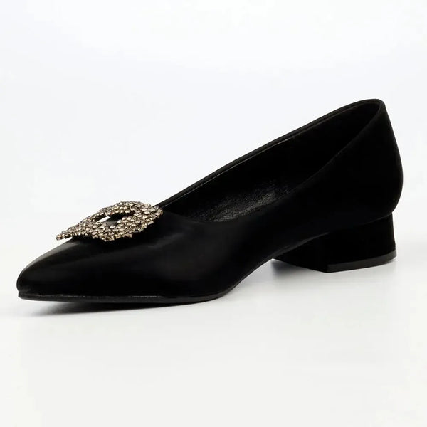 Butterfly Feet Leonore 1 Low Block Heel - Black