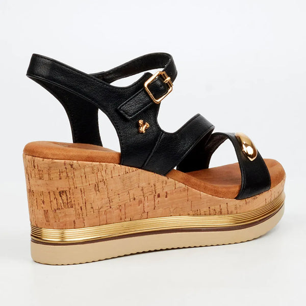 Butterfly Feet Melinda 4 Wedge Sandals - Black