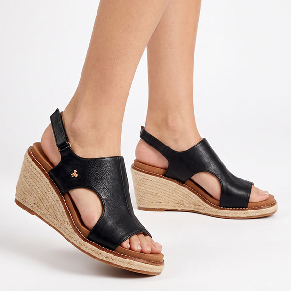 Butterfly Feet Mila 2 Espadrille Wedge Sandals - Black