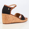 Butterfly Feet Mila 3 Cork Wedge Sandals - Black