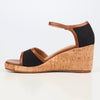 Butterfly Feet Mila 3 Cork Wedge Sandals - Black