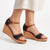 Butterfly Feet Mila 3 Cork Wedge Sandals - Black