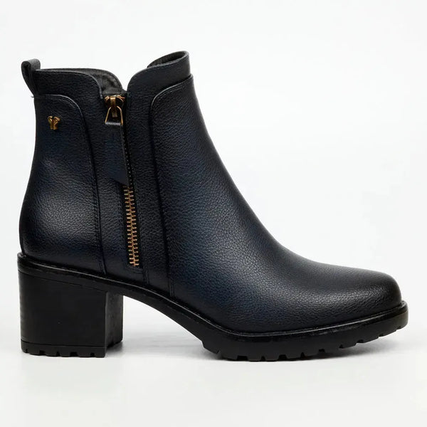 Butterfly Feet Noxer 2 Double Zip Ankle Boot - Navy