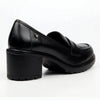Butterfly Feet Noxer 9 High Block Heel Saddle Loafer - Black
